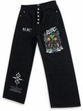 RLBC WORLD-Graphic Baggy Wide-Leg Denim